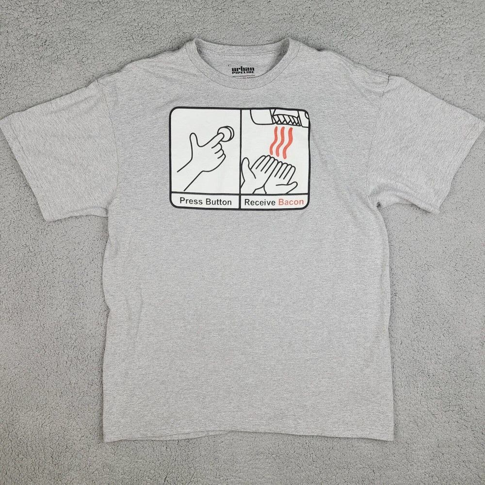 Urban Pipeline T-Shirt Mens XL Gray Funny‎ Humor Bacon